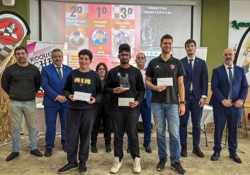 El indio Prraneeth Vuppala se corona campeón del XXXVII Roquetas Chess Festival en una edición histórica para las promesas del ajedrez