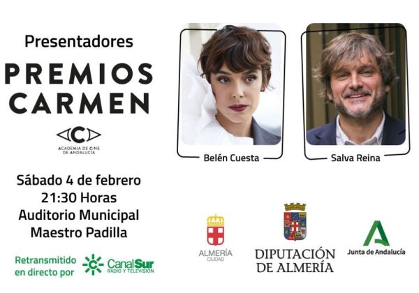 Belén Cuesta y Salva Reina presentarán los Premios Carmen del cine andaluz