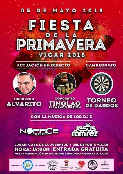Actuaciones en directo y campeonato de dardos en la Fiesta de la Primavera de Vícar