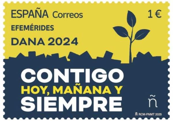 Correos presenta un sello dedicado a la DANA 2024 con el lema “Contigo hoy, mañana y siempre”