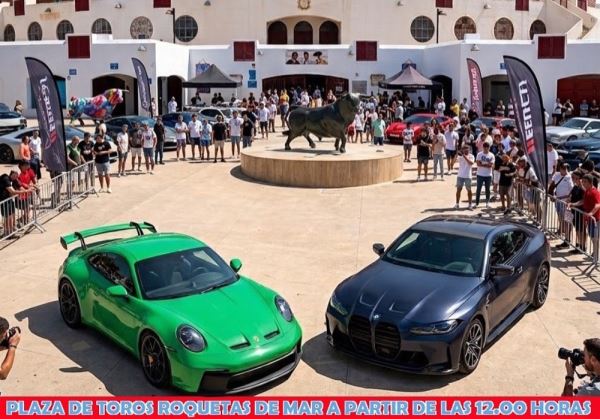Roquetas de Mar reunirá este domingo a más de 130 coches deportivos en una jornada solidaria en la Plaza de Toros
