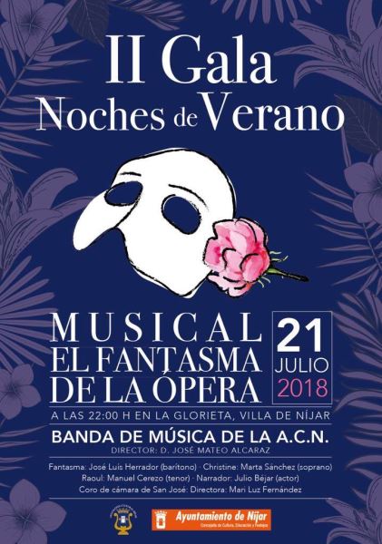 Níjar saca a la calle 'El Fantasma de la Ópera' la noche del sábado 21 de julio