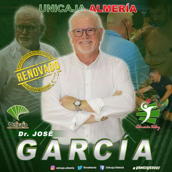 El cuerpo técnico del Club Voleibol Unicaja Almería seguirá teniendo en su seno al doctor José García