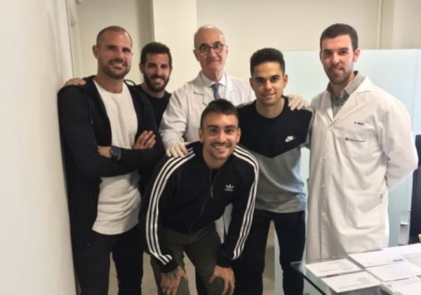 Los jugadores de la UD Almería Nano, Samu de los Reyes y Fran Rodríguez reciben el alta médica