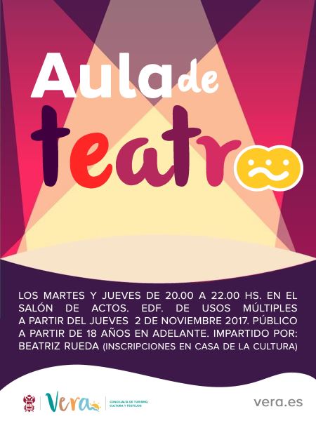 Vera fomenta el teatro aficionado con su Aula Municipal que comenzará el 2 de noviembre