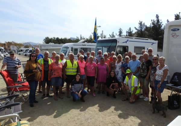 Medio centenar de autocaravanas del club sueco Husbilsklubbe llegan a Huércal-Overa a pasar el fin de semana