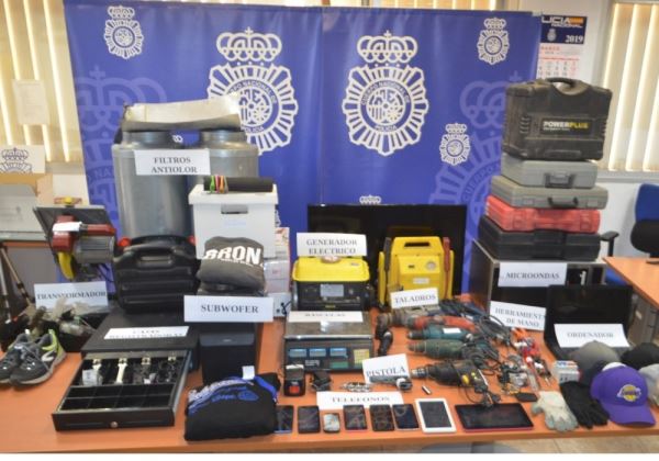Desarticulado un grupo criminal especializado en robos cometidos en Almería y el Bajo Andarax