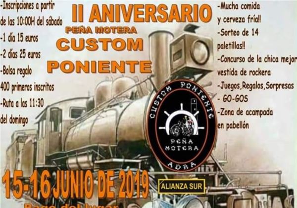 La peña motera Custom Poniente celebra su segundo aniversario este fin de semana