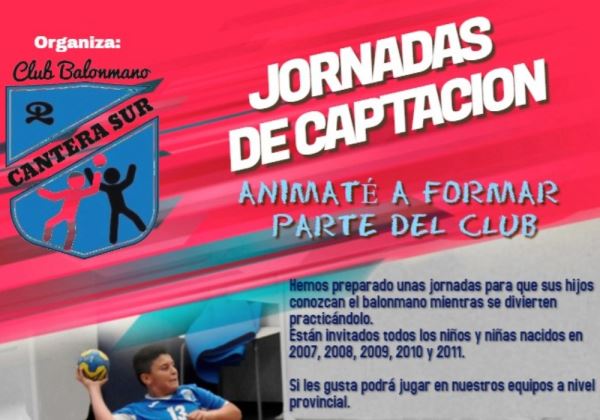 Balonmano Cantera Sur organiza unas jornadas de captación para sus bases