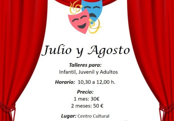 Niños, jóvenes y adultos podrán participar en un Taller de Teatro en Adra durante los meses de julio y agosto
