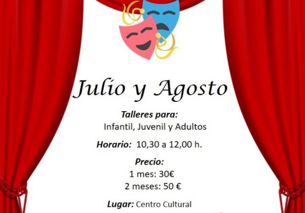 Niños, jóvenes y adultos podrán participar en un Taller de Teatro en Adra durante los meses de julio y agosto