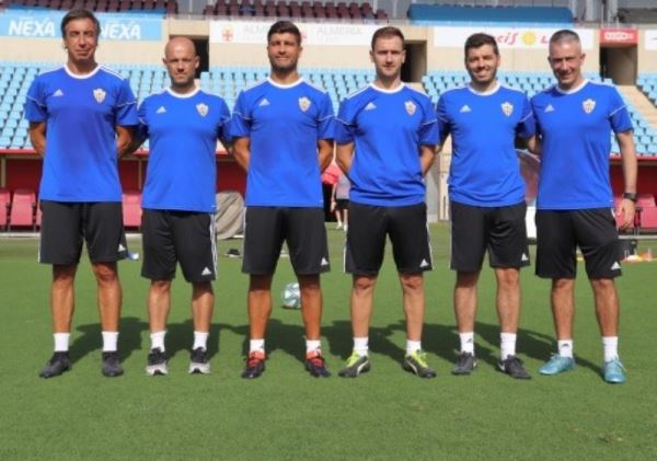 El nuevo cuerpo técnico del Almería ya está a pleno rendimiento