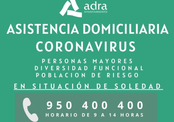 Ayuntamiento de Adra asistirá a domicilio a personas en riesgo