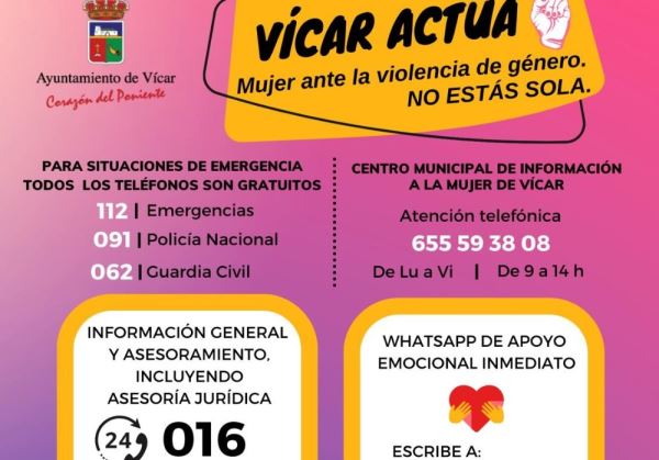El CMIM de Vícar abre nuevos canales de atención a víctimas de violencia de género