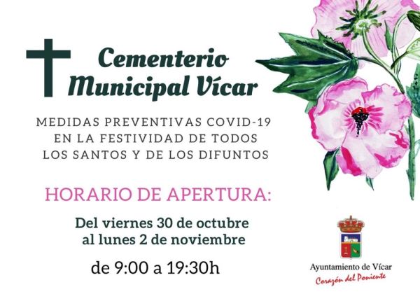 Medidas especiales contra el COVID 19 para la tradicional visita a los cementerios de Vícar