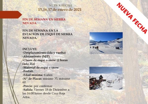 Adra aplaza al 15 de enero la visita a la estación de Sierra Nevada