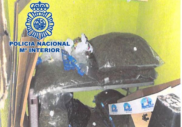 La Policía Nacional aprehende 105 kilos de marihuana en el interior de una vivienda de El Ejido